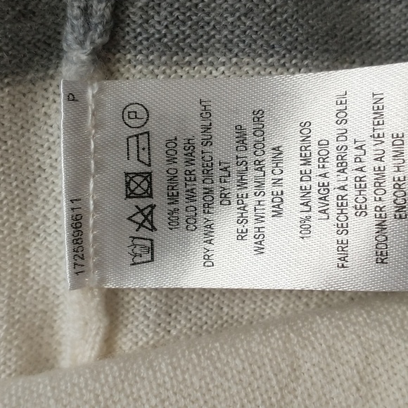 Merino wool bell sleeve striped sweater small - Picture 4 of 6